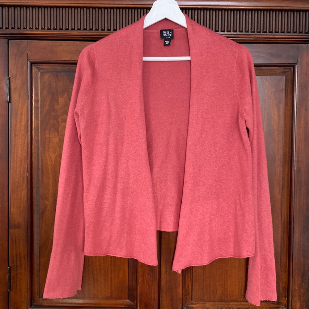 Eileen Fisher Silk Cashmere Open Front Cardigan sweet medium pink Size Small P